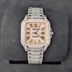 Alternative view of Cartier Santos Iced Out Large Mens Roman Numerals 40mm