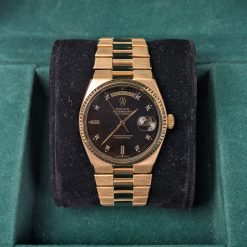 Alternative view of Rolex 19018 Day-Date Oysterquartz Yellow Gold Black Diamond 36mm President