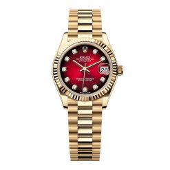 Rolex Datejust 278278-0049 Red Obre Diamond 31mm Dial President Bracelet Watch