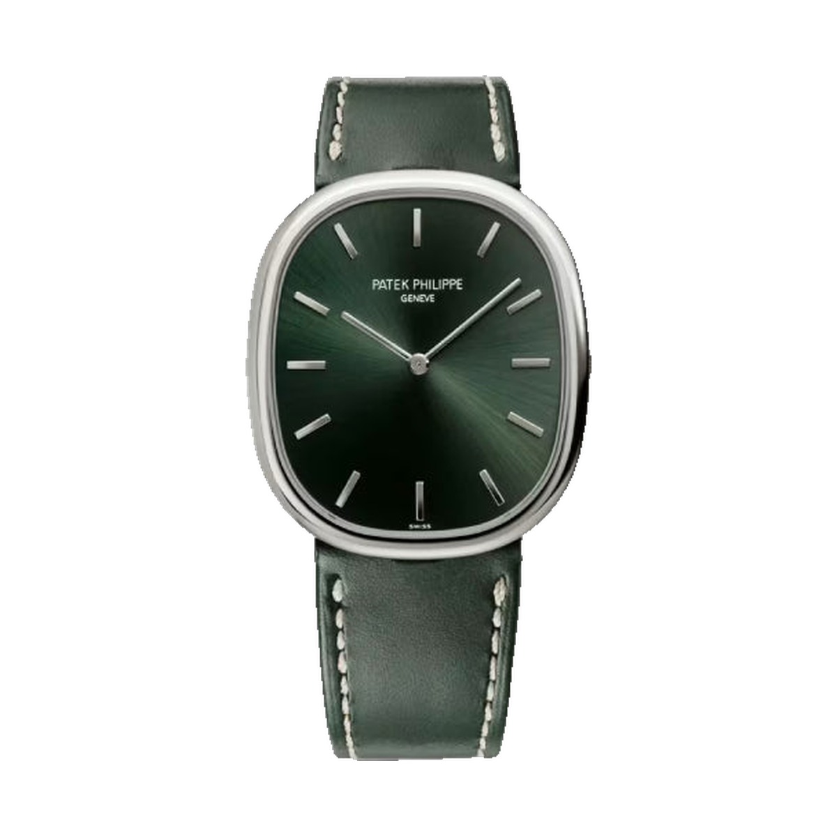Patek Philippe Golden Ellipse White Gold Olive Dial 5738G-001